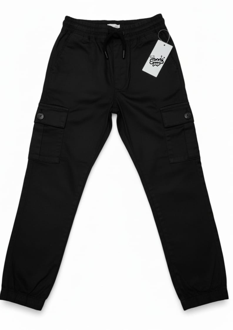 Black Kids Cargo Pants